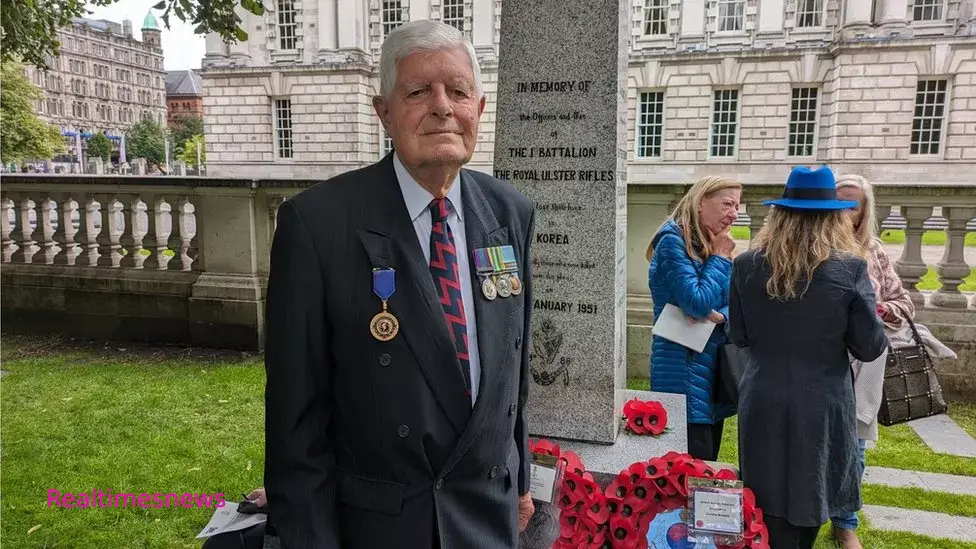 Capt Basil Singleton said he was thinking of his comrades who died during the war